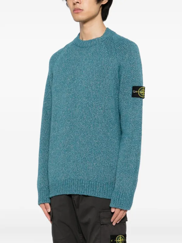STONE  ロゴパッチ ニット・セーター Stone Island ロゴパッチ プルオーバー | ブルー | FARFETCH JP