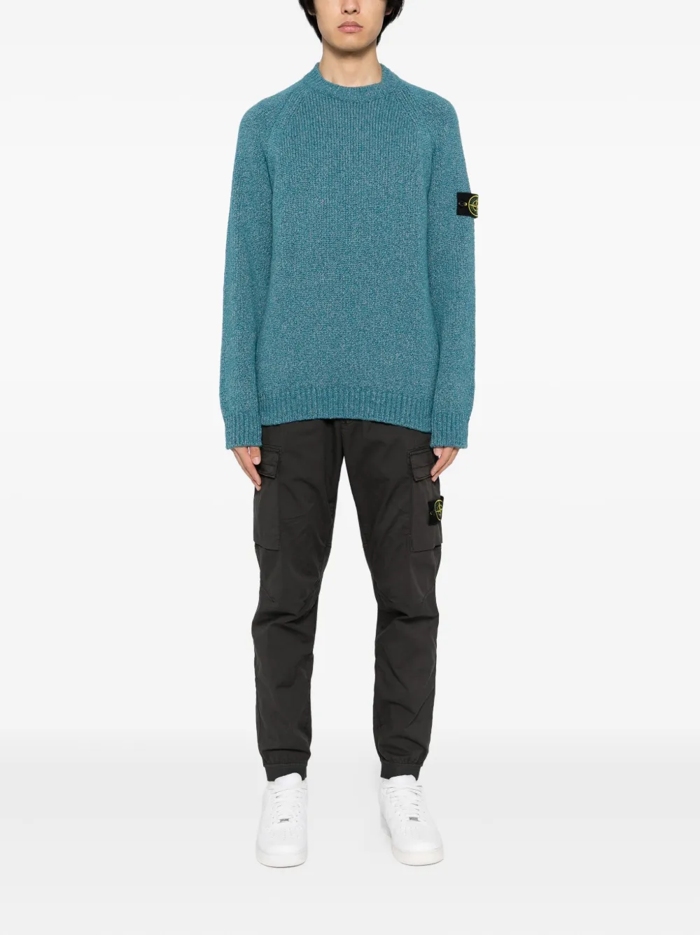 Stone Island logo-patch jumper - Blauw