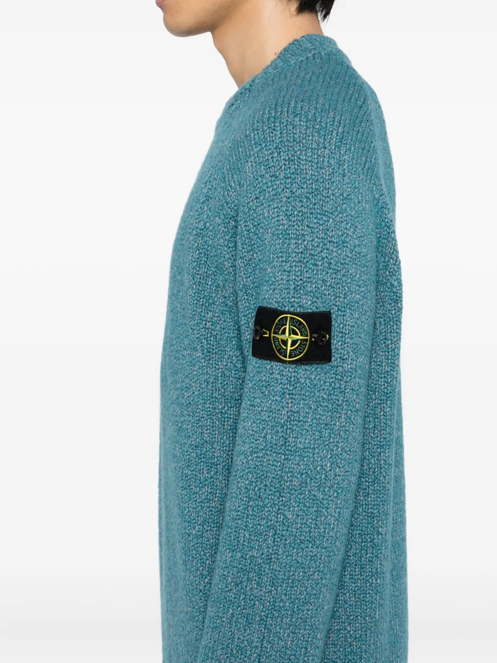 Stone Island Trui met logopatch Blauw
