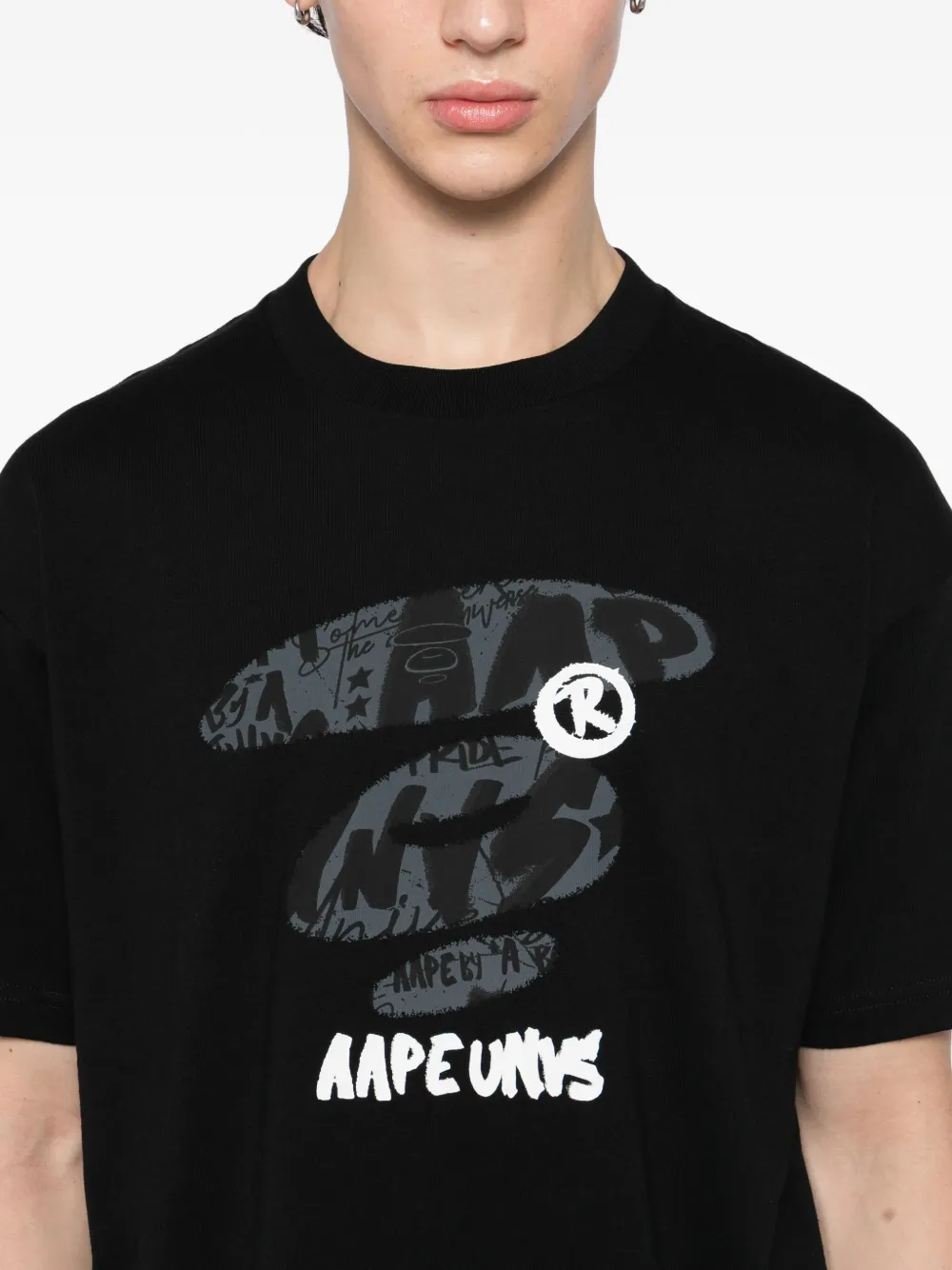 AAPE BY *A BATHING APE T-shirt met logoprint Zwart