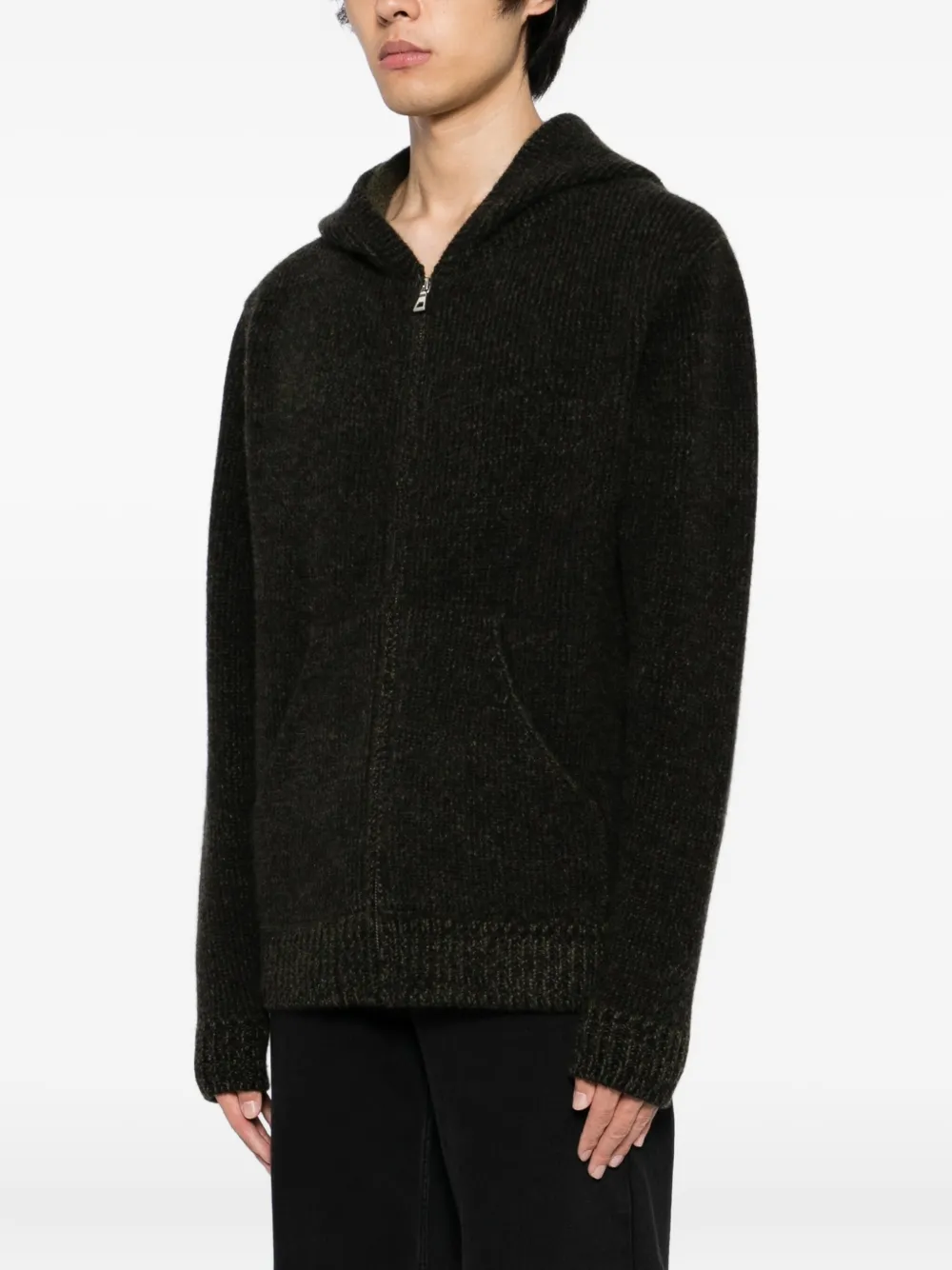 The Elder Statesman Plaited Cardigan In Green