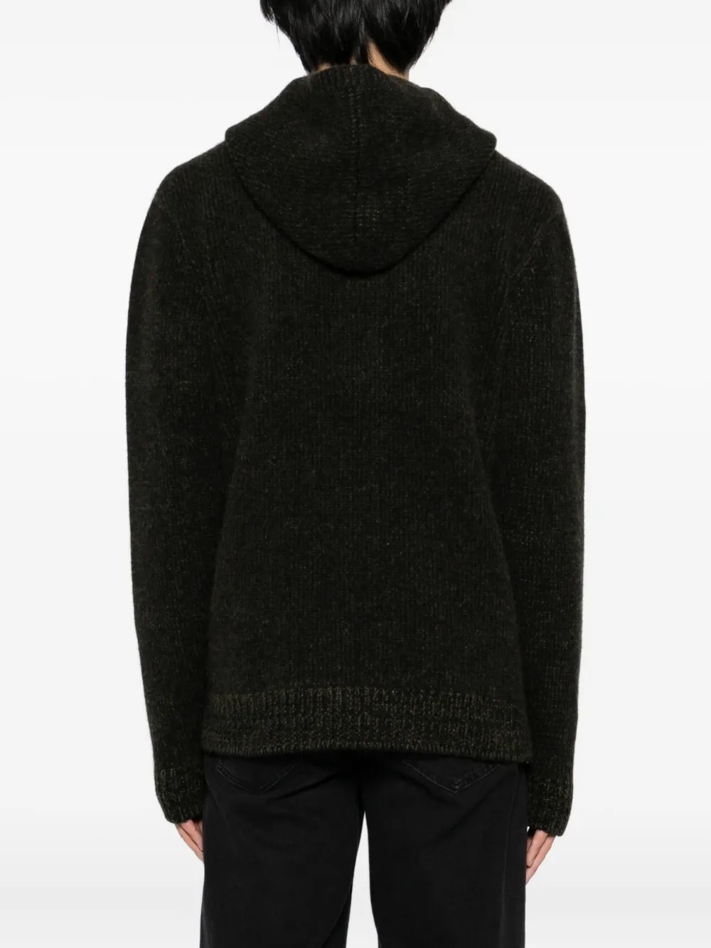 The Elder Statesman Plaited Cardigan In Green
