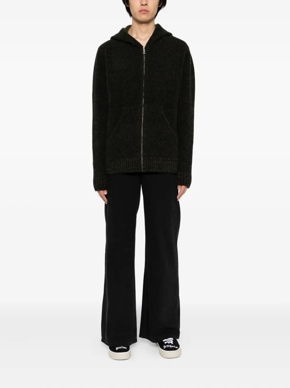 The Elder Statesman Plaited Cardigan In Green
