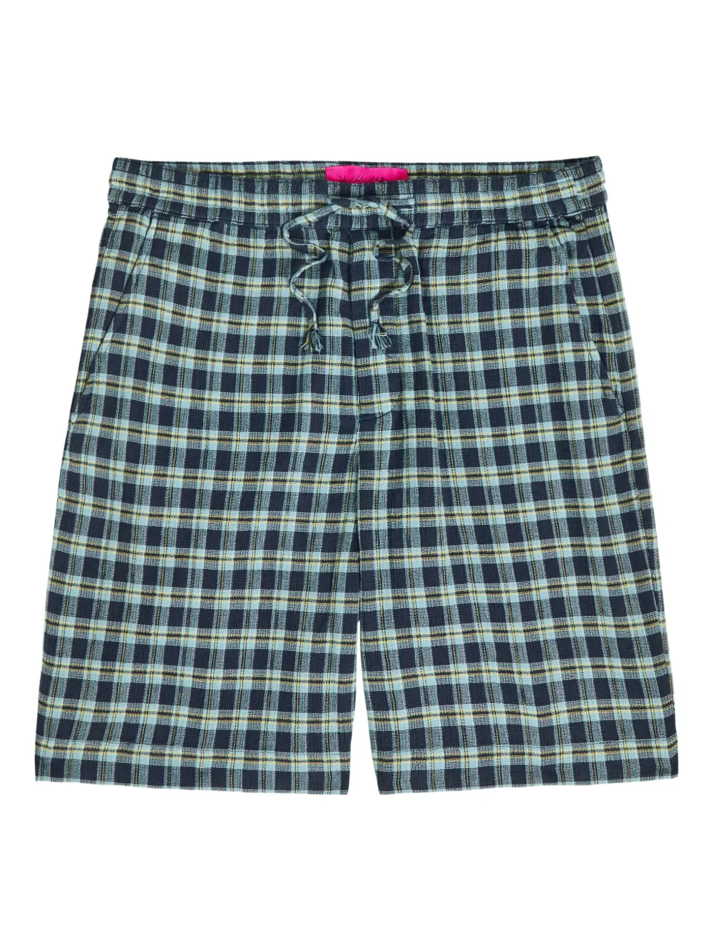 The Elder Statesman plaid-pattern drawstring shorts - Blauw