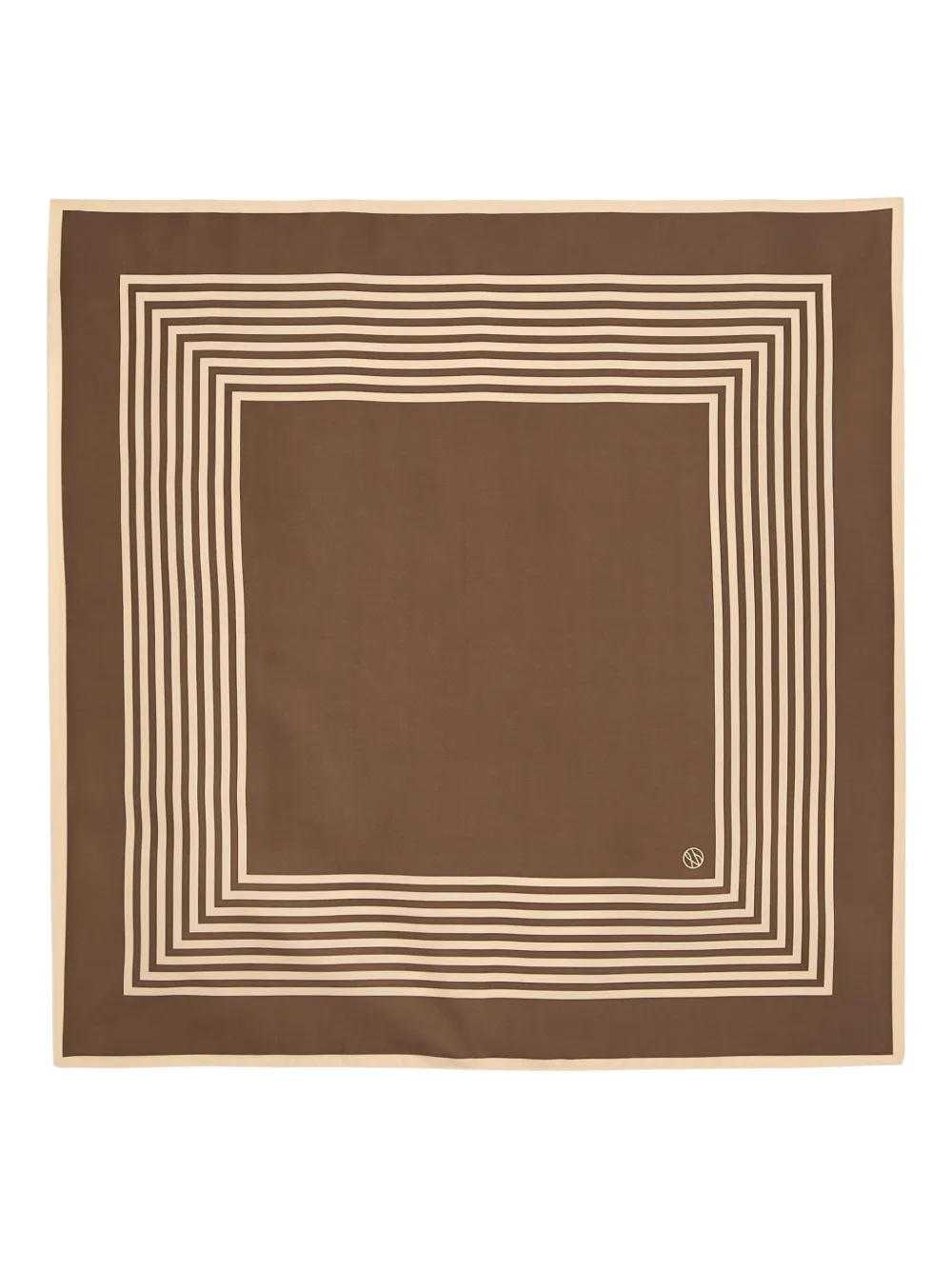 Lescarf Striped Silk Scarf In Brown
