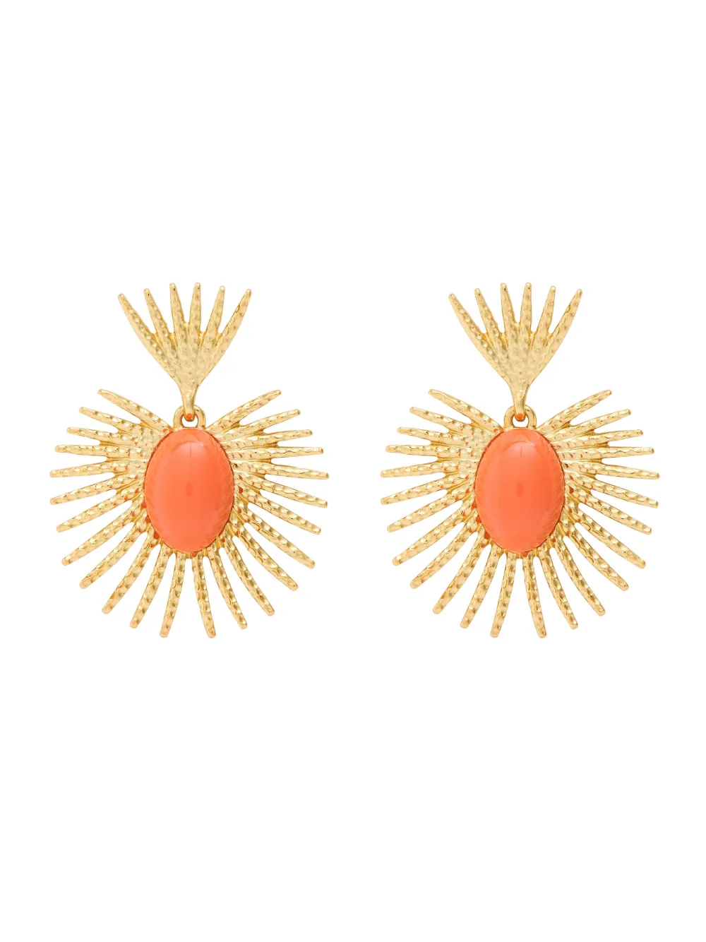 Kenneth Jay Lane fan drop earrings - Goud