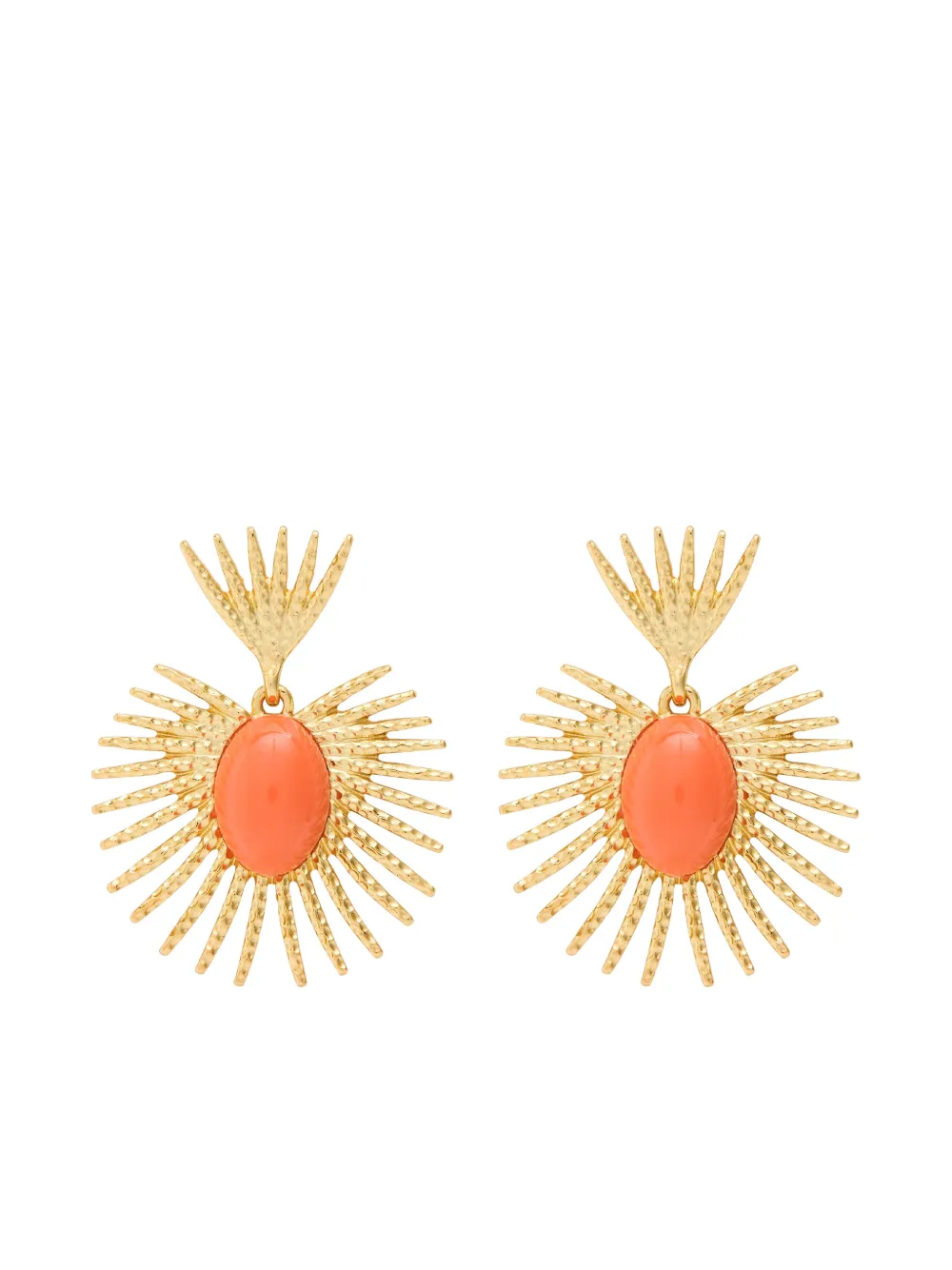 Kenneth Jay Lane fan drop earrings - Oro