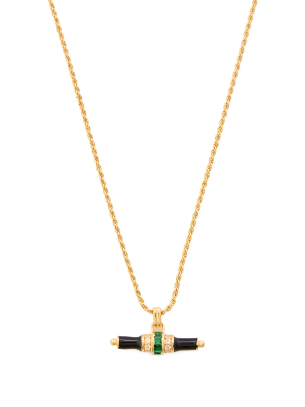 V by Laura Vann Bridget enamel T-bar necklace - Goud
