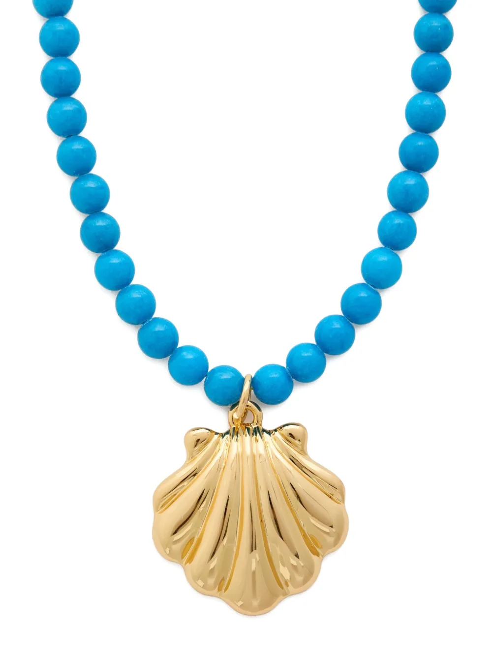 Timeless Pearly Beaded 24kt Gold-plated Necklace In Blue