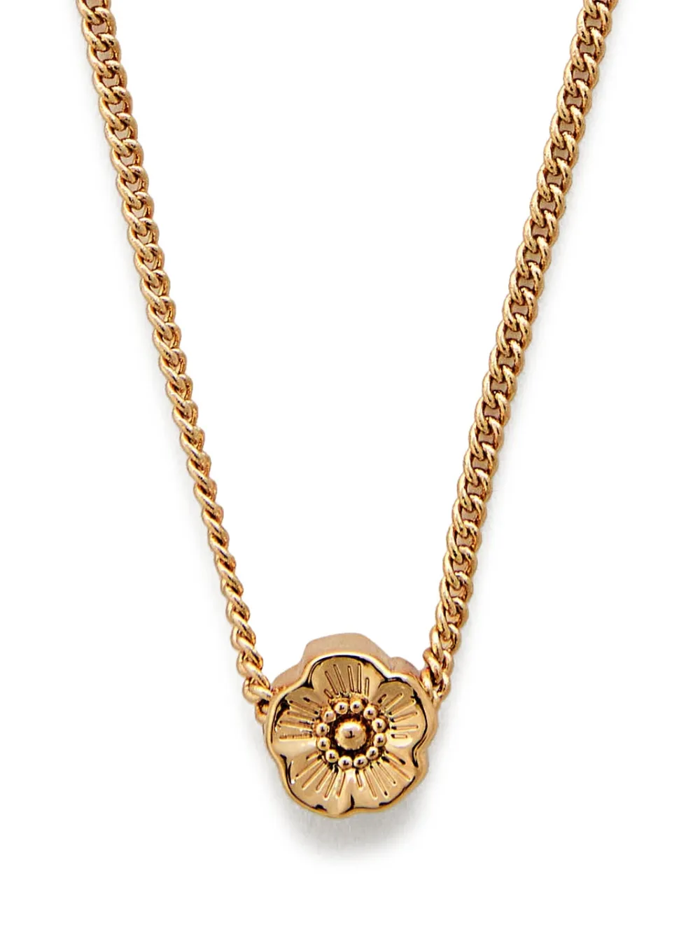  Coach Flower-pendant Necklace - Gold 