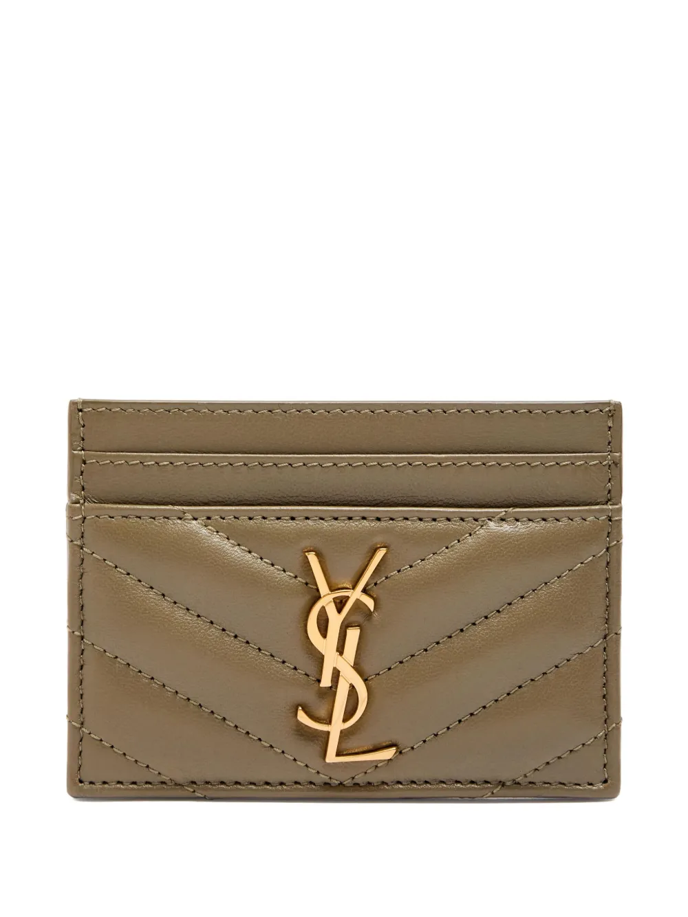 Saint Laurent Gestepptes Kartenetui mit Logo | Grün | Image 1