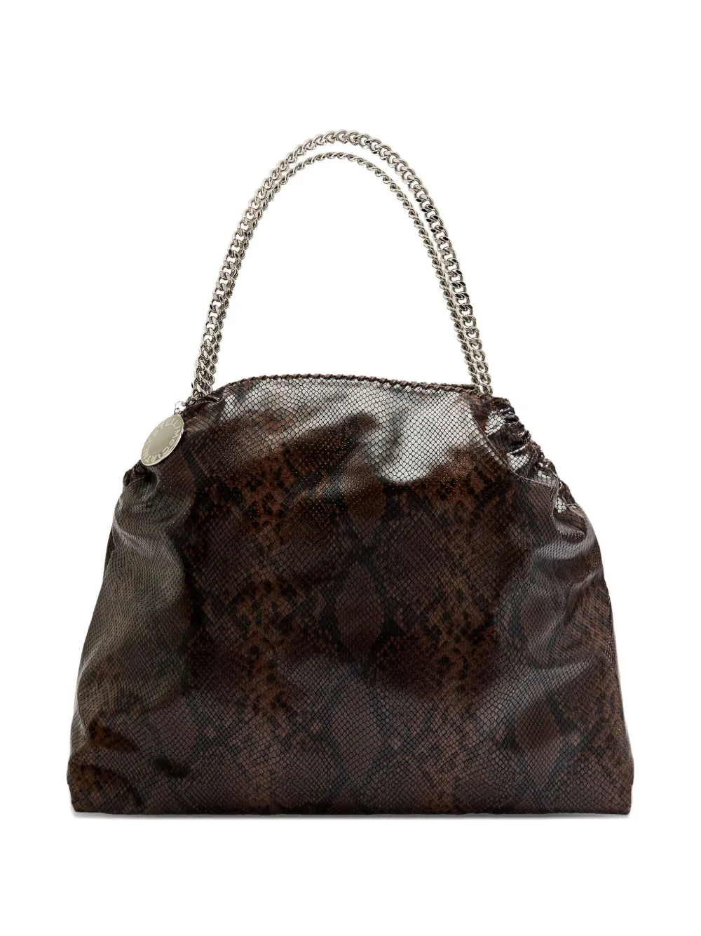 Stella Mccartney Falabella Python-effec Shoulder Bag In Brown