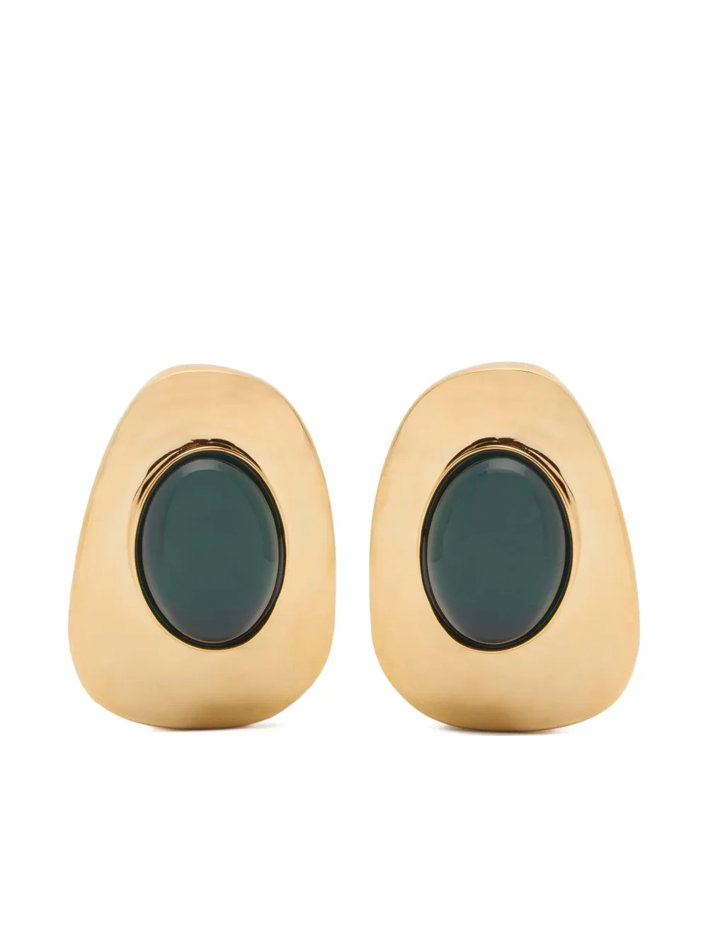 Saint Laurent oval stone earrings - Gold