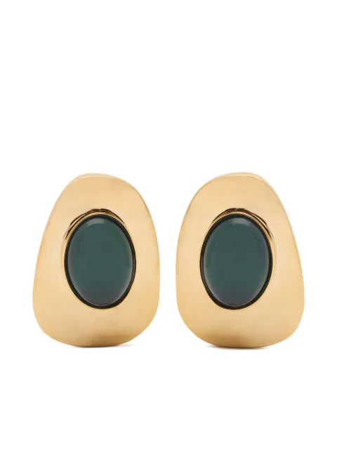Saint Laurent oval stone earrings