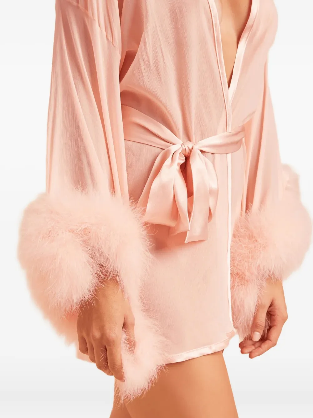 Gilda & Pearl Brief Encounter feather-trim silk robe | Image 2