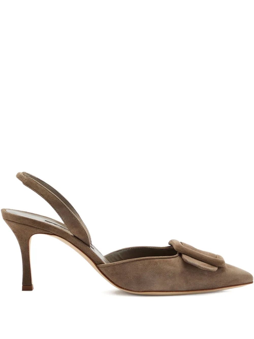 Manolo Blahnik 70 mm Maysli slingback muiltjes met gesp Beige