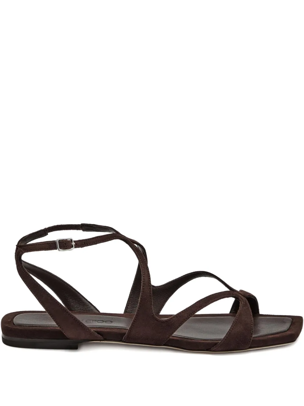 Jimmy Choo Ayla Strappy Flat Sandals In Brown