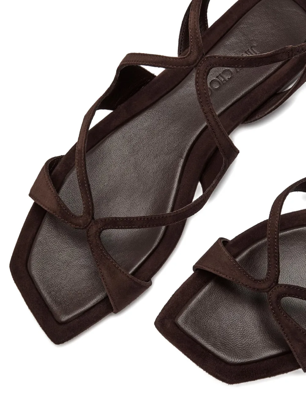 Jimmy Choo Ayla Strappy Flat Sandals In Brown