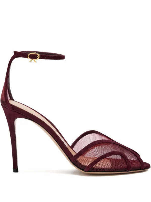 Gianvito Rossi 95mm peep-toe Sandals Red FARFETCH