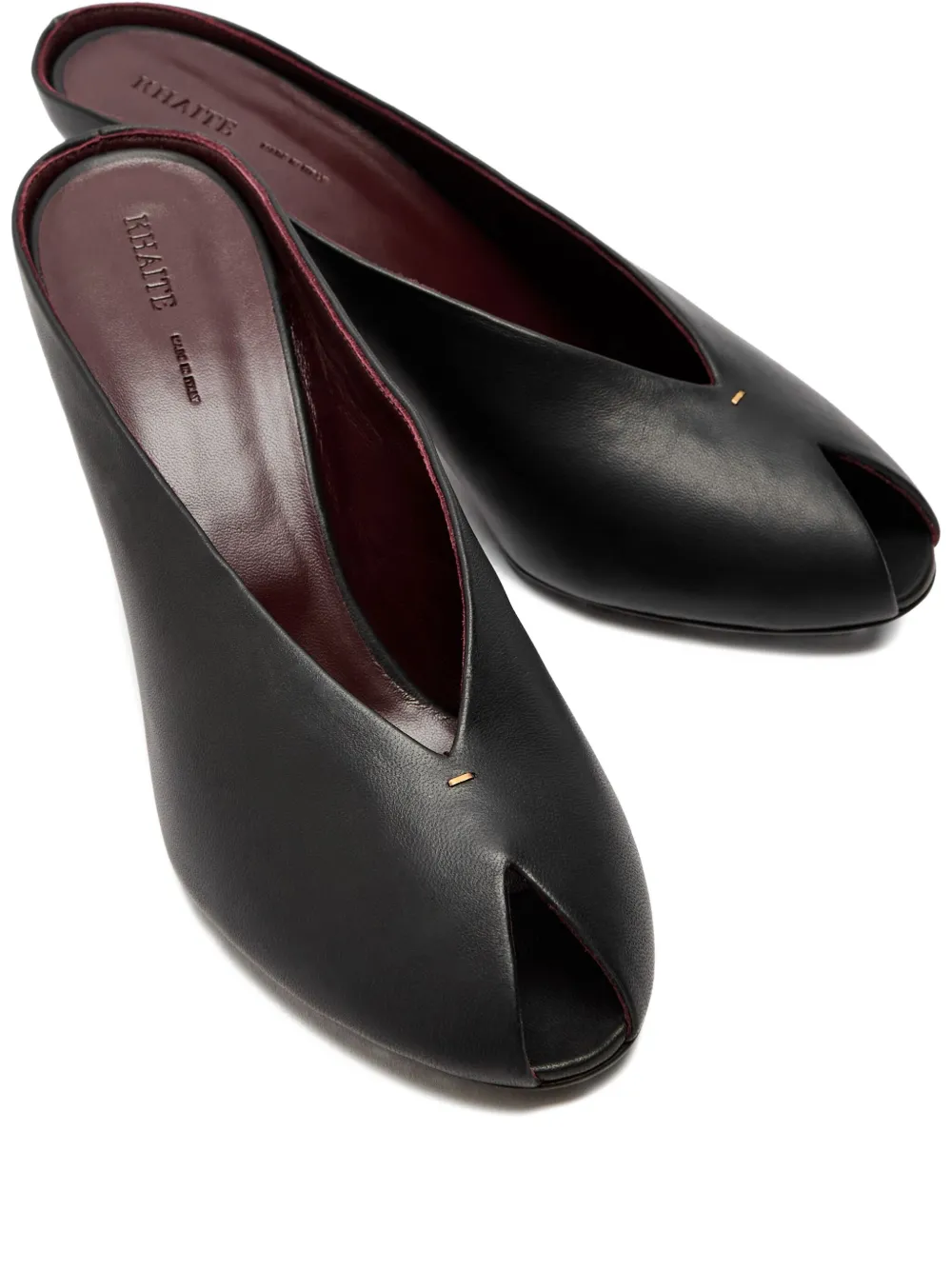 Khaite 75 Cloak Peep-toe Sandals In Black