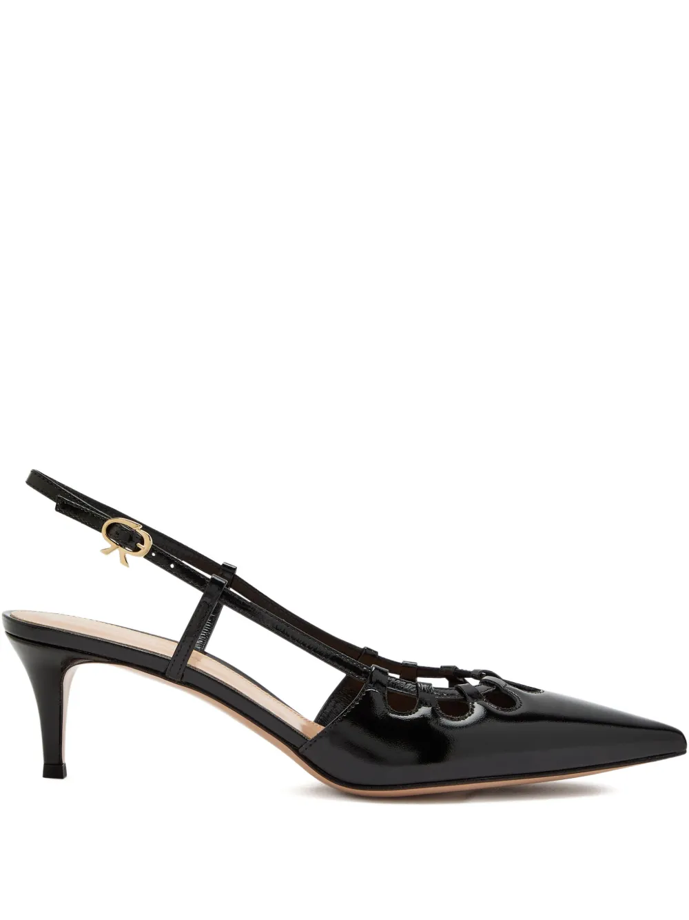 Gianvito Rossi cut-out slingback pumps Zwart