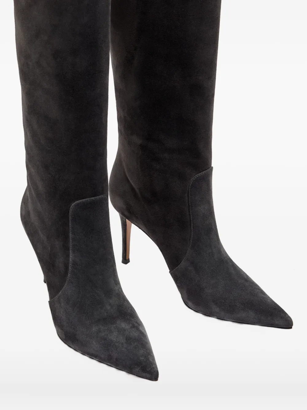 Gianvito Rossi 90mm Hansen Suede Over-the-knee Boots In Gray