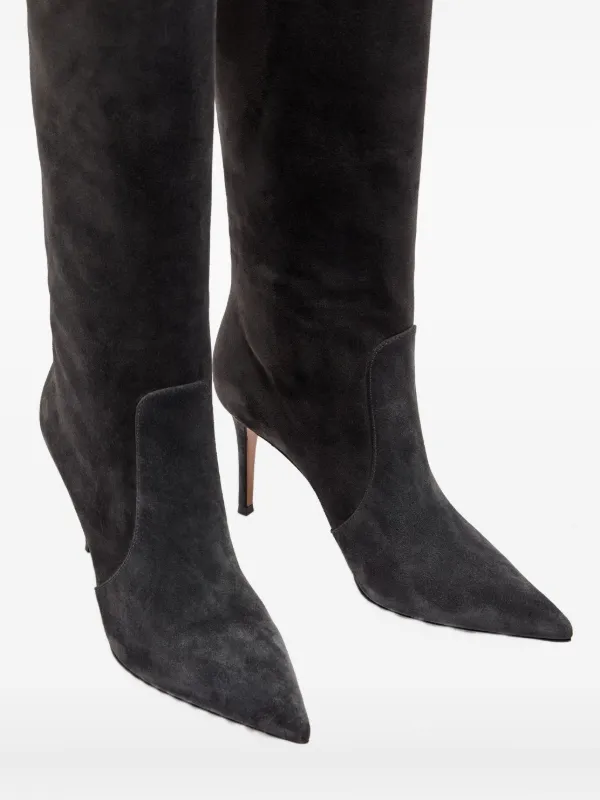 Gianvito Rossi Hansen Overknee-Stiefel Aus Wildleder 90mm Grau