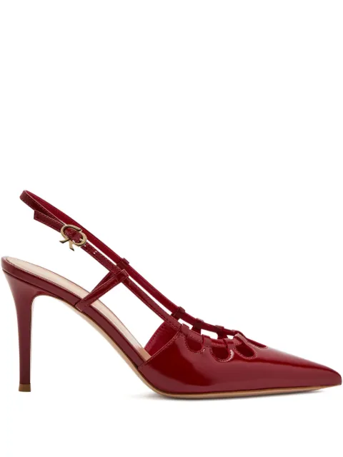 Gianvito Rossi cut-out patent slingback 85mm