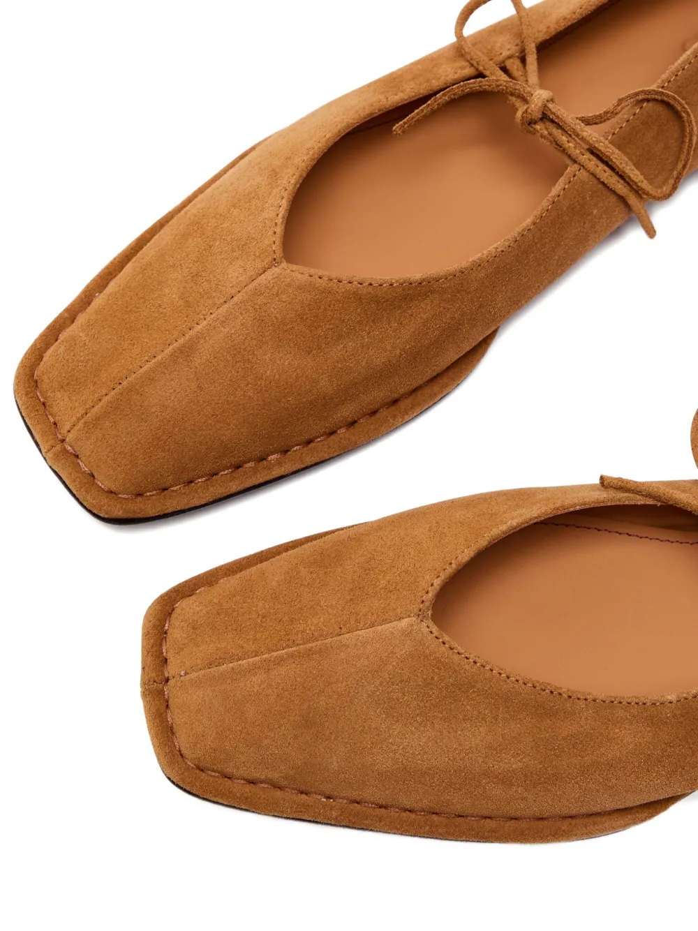 ALOHAS Sway suède ballerina's Bruin
