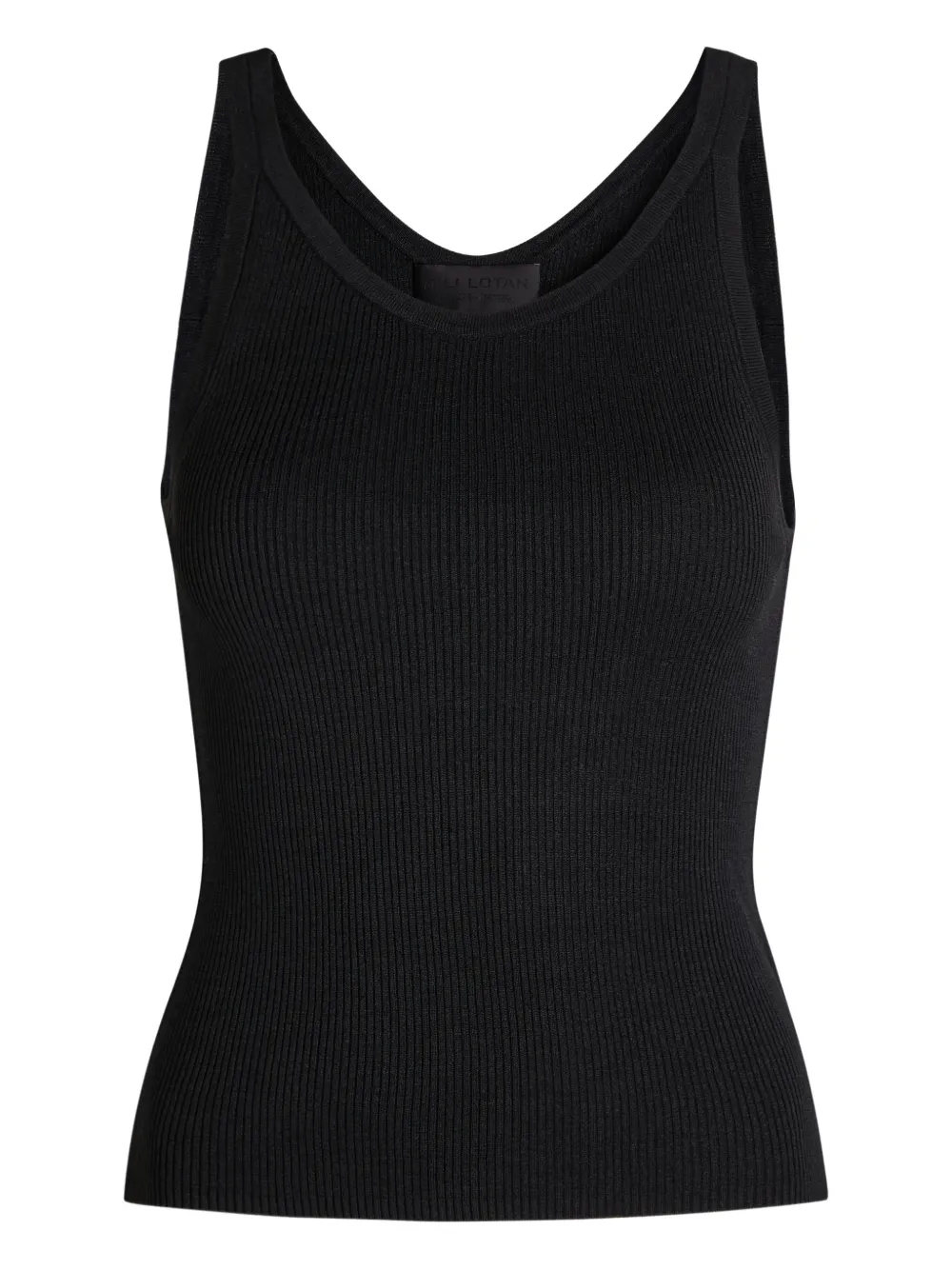 Nili Lotan Selah ribbed silk top - Nero