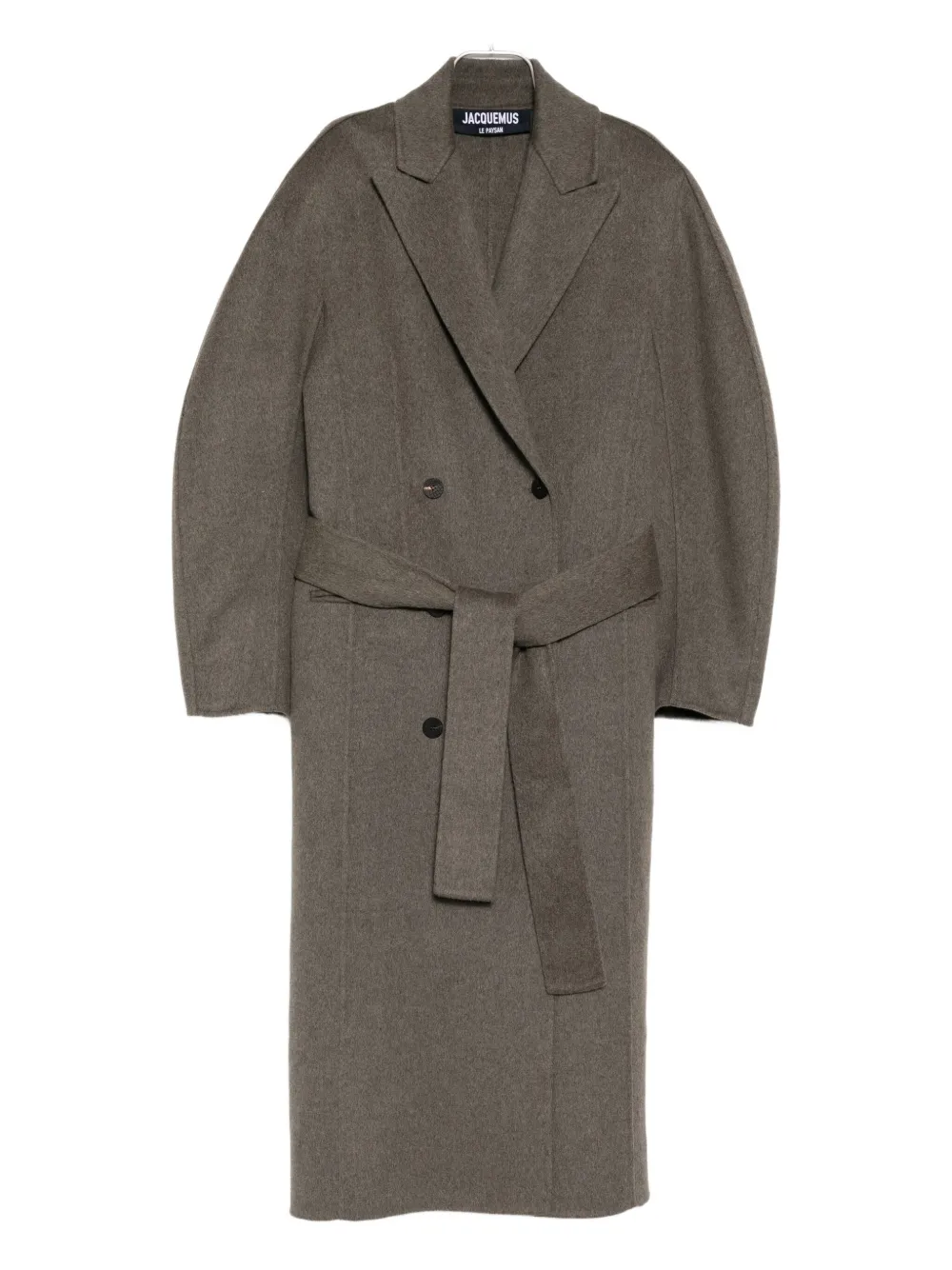 Jacquemus Double-breasted Belt Coat In Gray