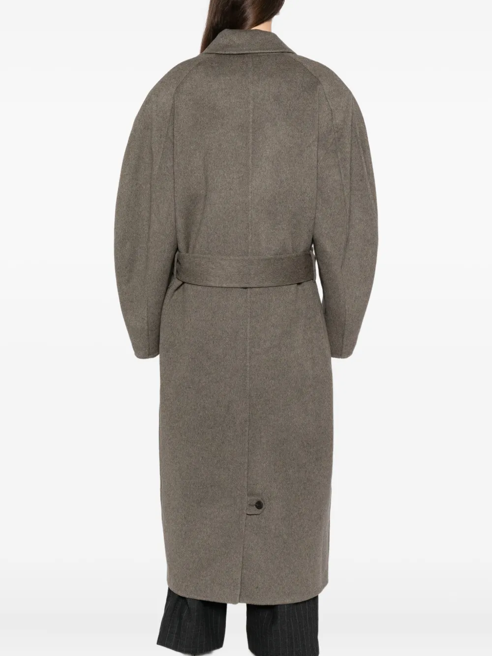 Jacquemus Double-breasted Belt Coat In Gray