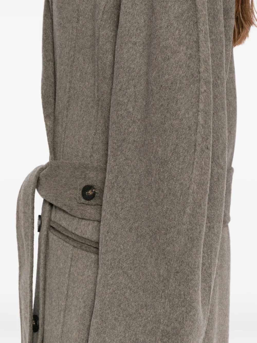 Jacquemus Double-breasted Belt Coat In Gray