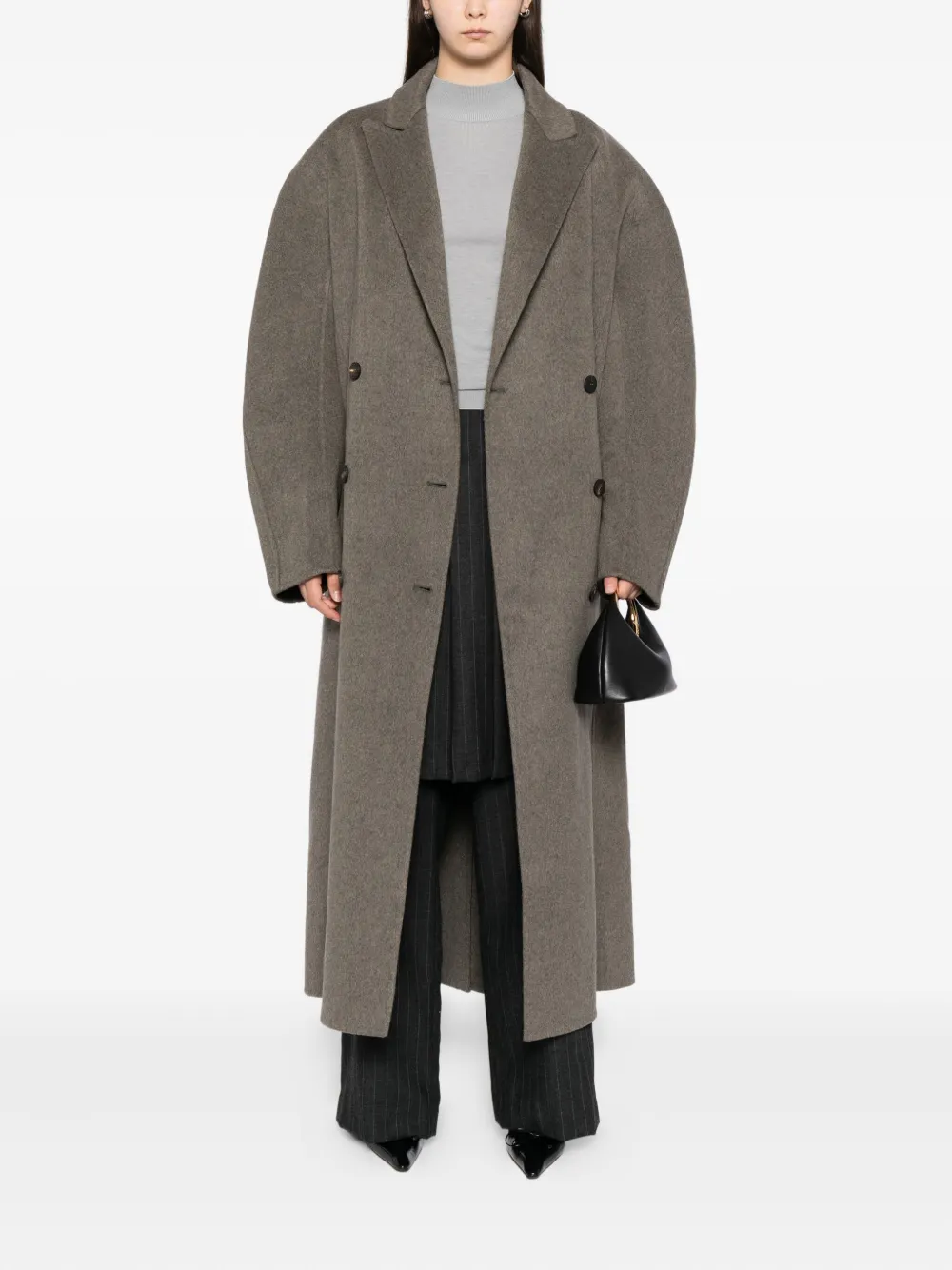Jacquemus Jas met dubbele rij knopen en ceintuur - Grijs