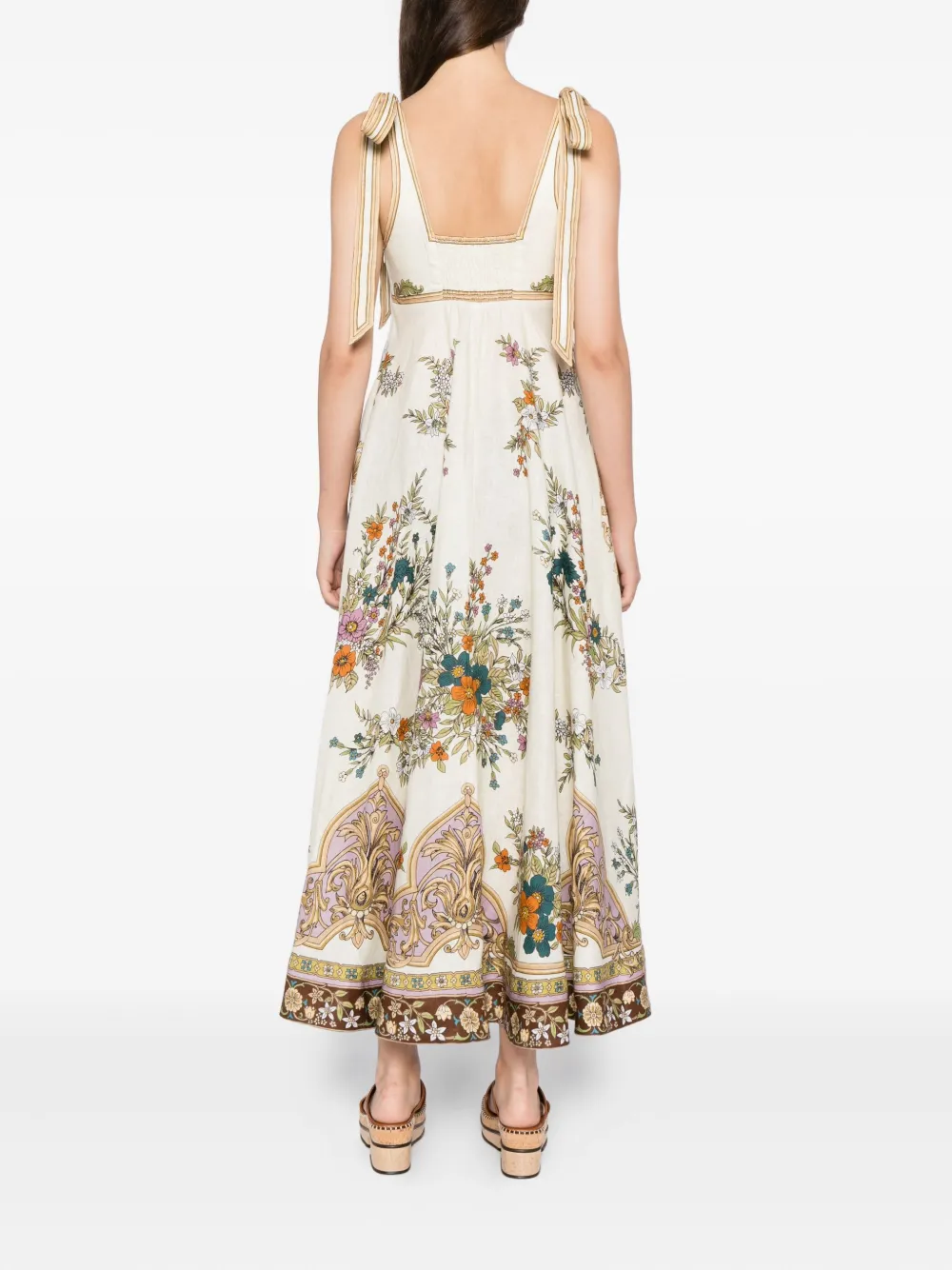 ALEMAIS Jurk met gestrikt bandje en bloemenprint CREAM