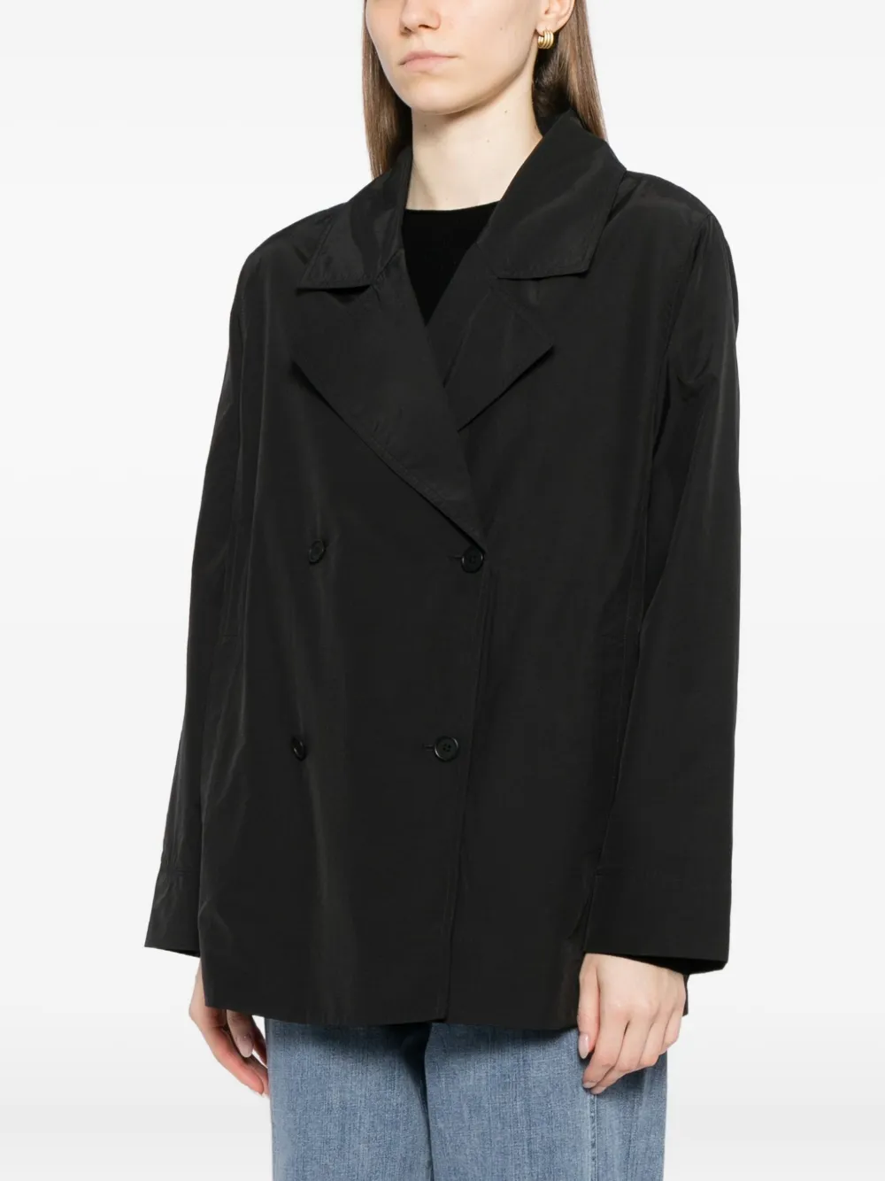 Eileen Fisher Double-breasted Blazer In Black