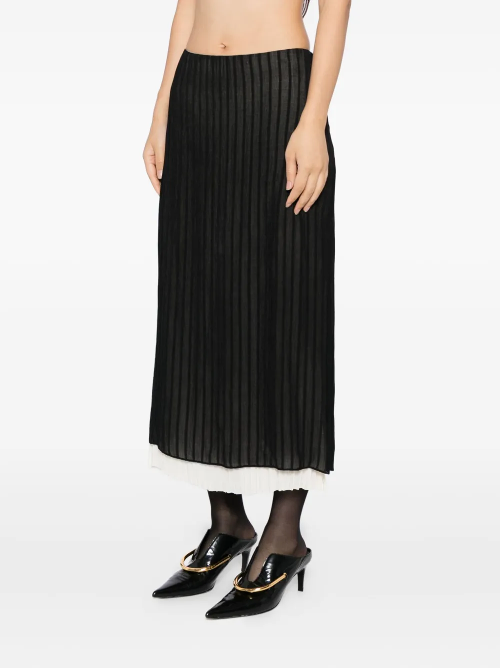 Vince Gelaagde rok Zwart