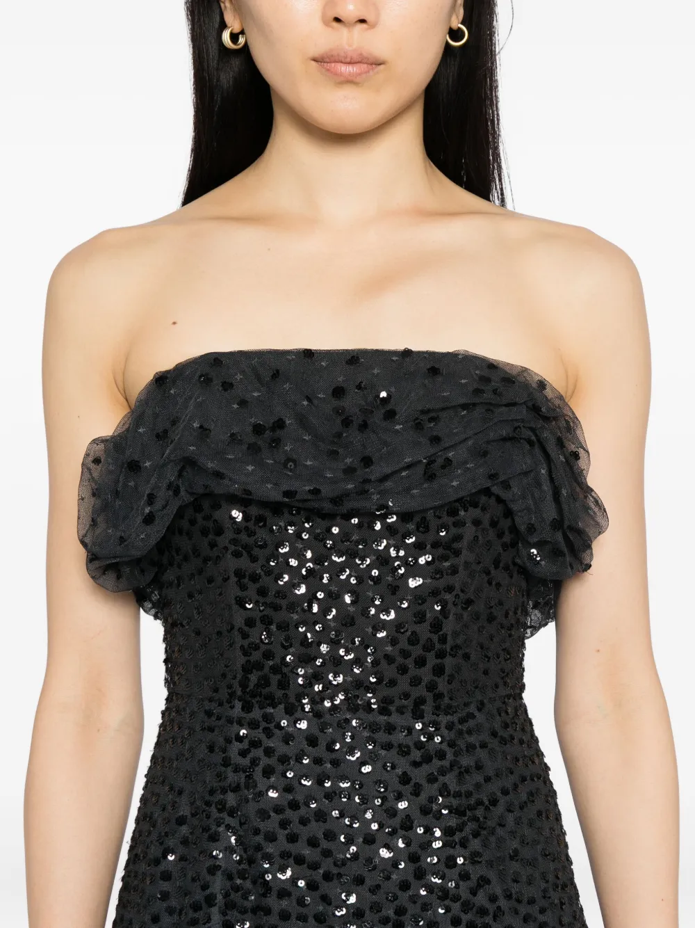 Needle & Thread Dappled Dress In Black