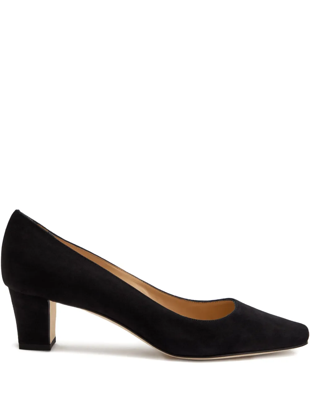 Manolo Blahnik 50mm Okkatopla Suede Pump In Black