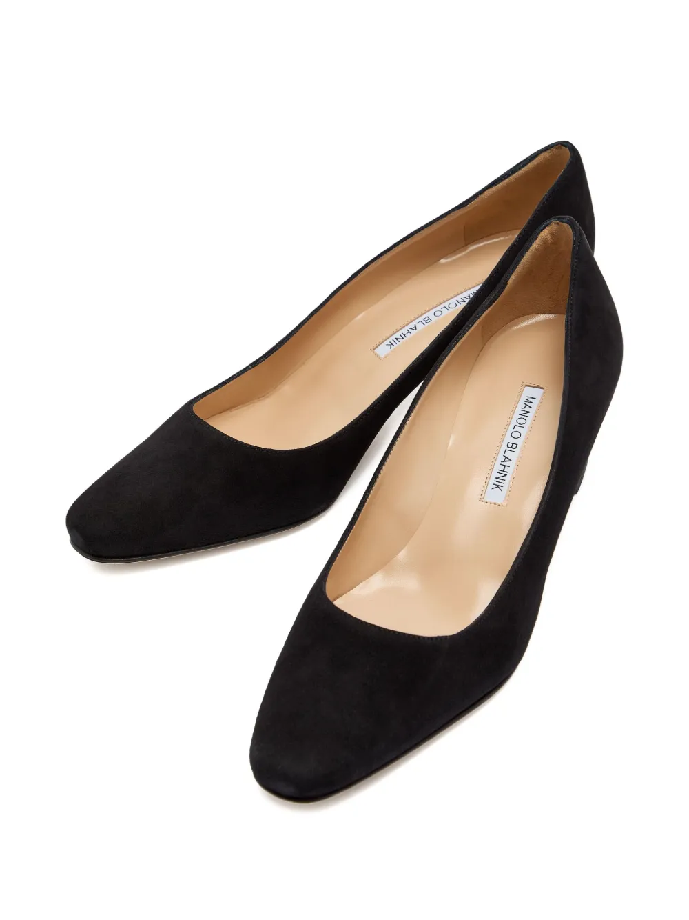 Manolo Blahnik 50mm Okkatopla Suede Pump In Black