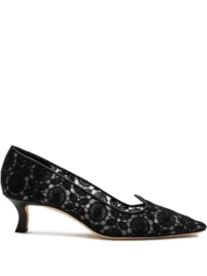 Manolo Blahnik Scarpin Bico Fino Campari Com Salto 105mm | Preto