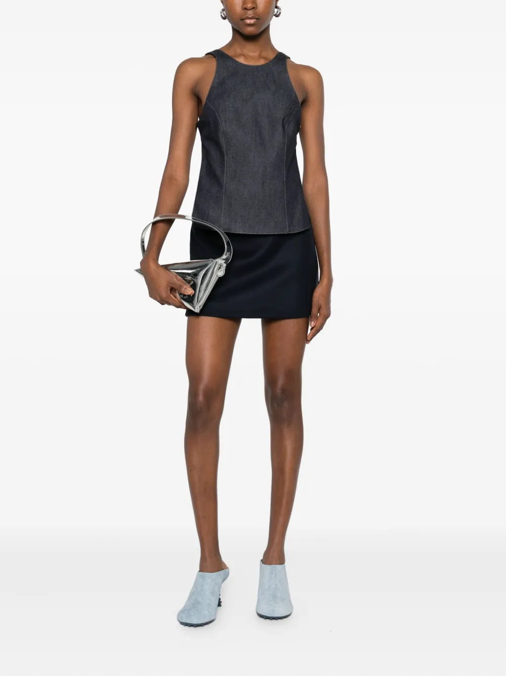 Sportmax Wool Mini Skirt Featuring Seam Detailing In Black