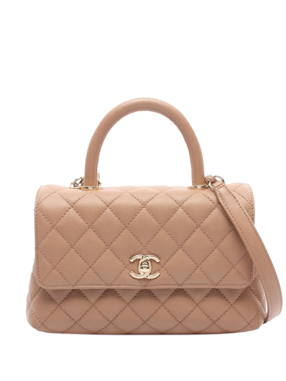 CHANEL Pre-Owned 2021-2025 Mini Caviar Coco Top Handle Bag satchel - CHANEL Pre-Owned 2021-2025 Mini Caviar Coco Top Handle Bag satchel -