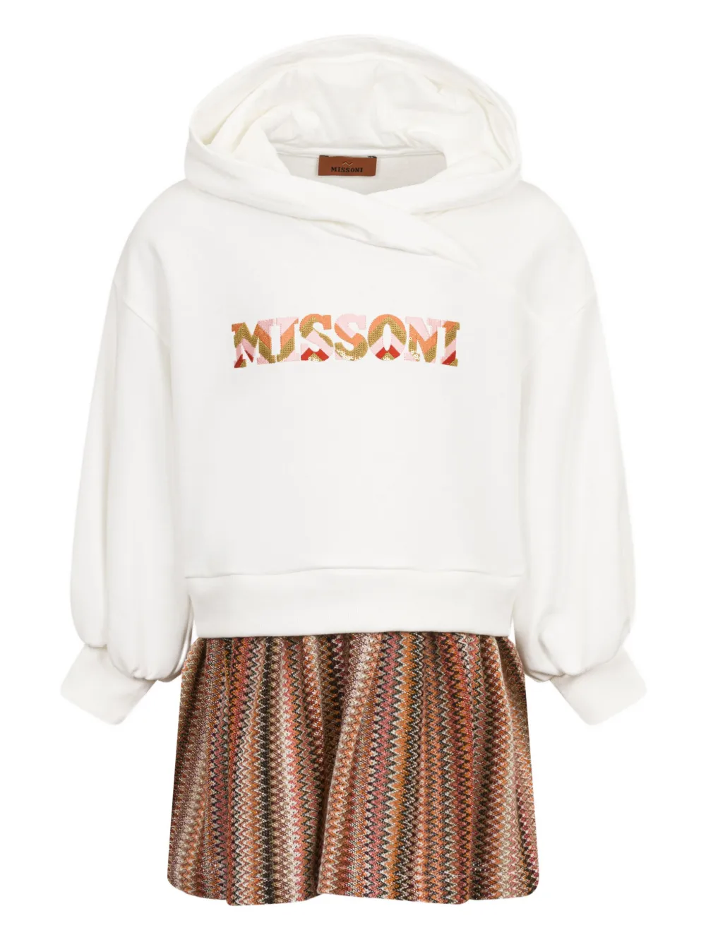 Missoni Kids zigzag-pattern dress - Bianco