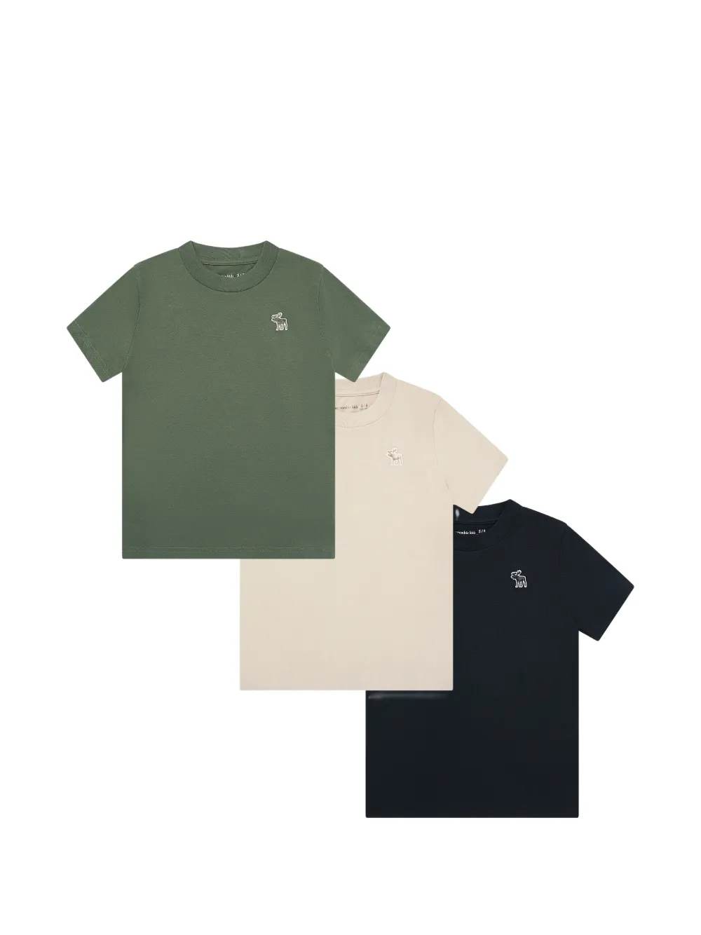 ABERCROMBIE FITCH KIDS embroidered-logo T-shirt (set of three) - Verde