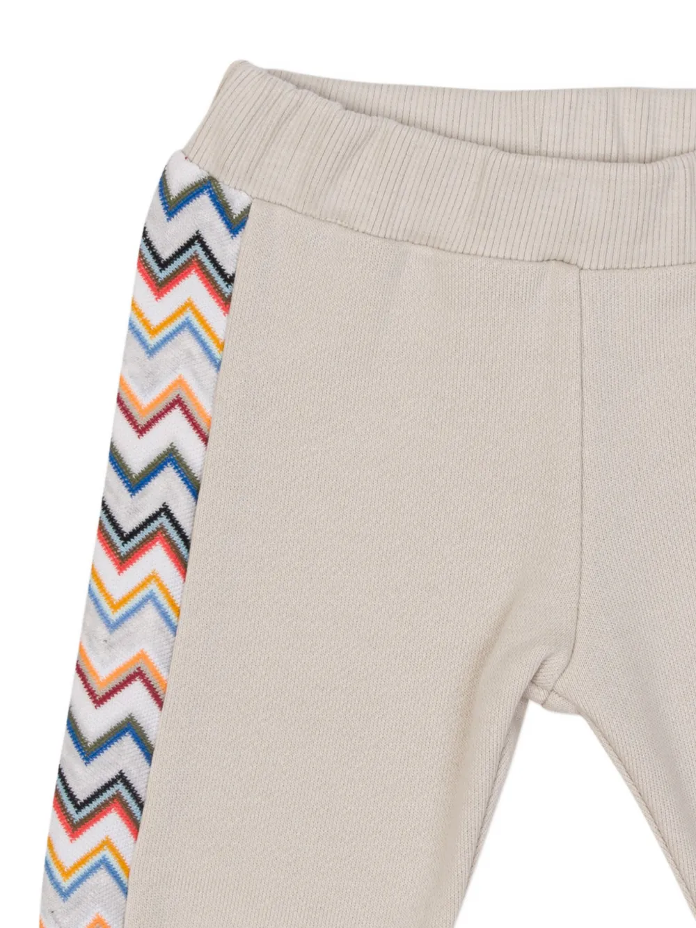 Missoni Kids Broek met geborduurd logo en zigzag-patroon Beige