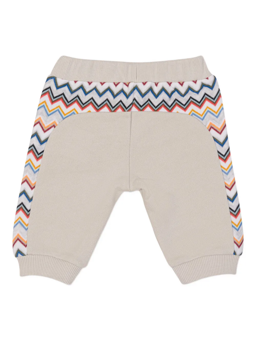 Missoni Kids Broek met geborduurd logo en zigzag-patroon Beige