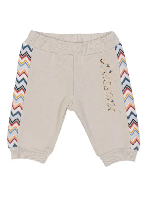 Missoni Kids zigzag-pattern embroidered-logo trousers