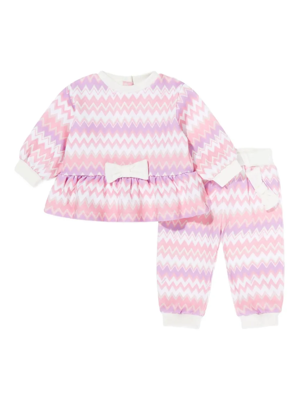 Missoni Kids bow zigzag tracksuit - Rosa