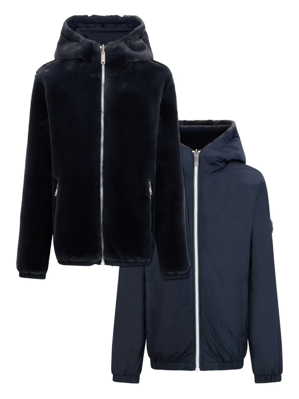 Moose Knuckles Simcoe Hooded Zip Jacket In Blue